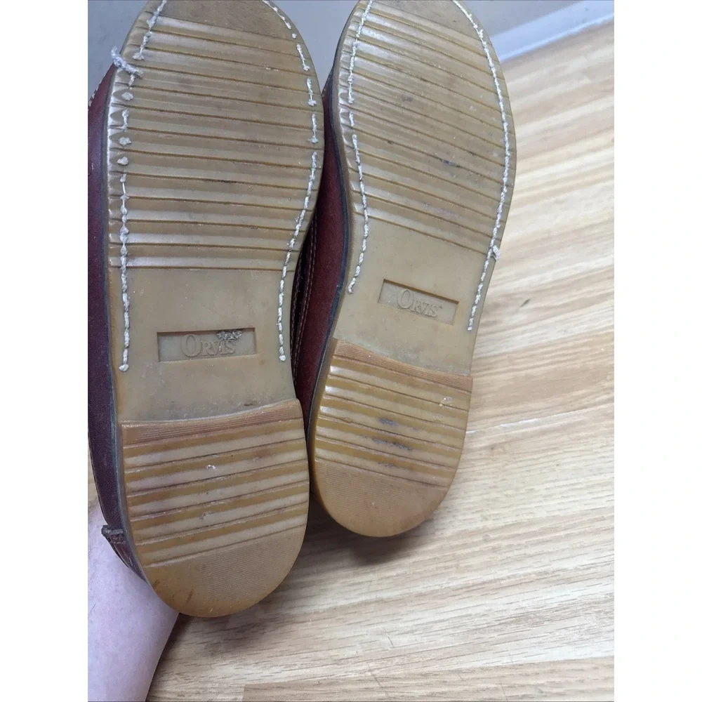 Vintage Orvis Gokey Handmade Leather Boat Shoes Moc Toe Men US 10D